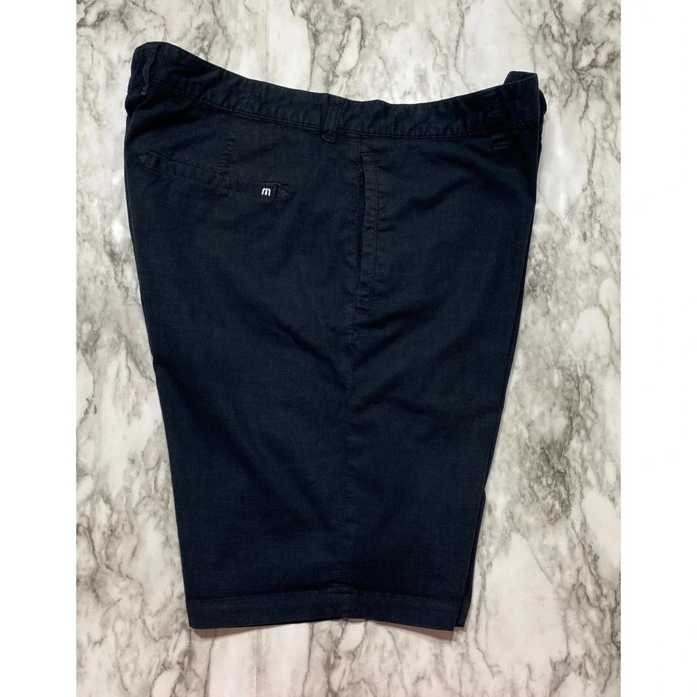 Travis Mathew Mens Shorts Size 38‎ Black Flat Front Golf Adult Pockets